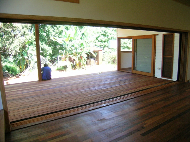 Living room merges with deck | Cleveland Brisbane Coastal House | Sustainable Architecture | Jose Do Architect