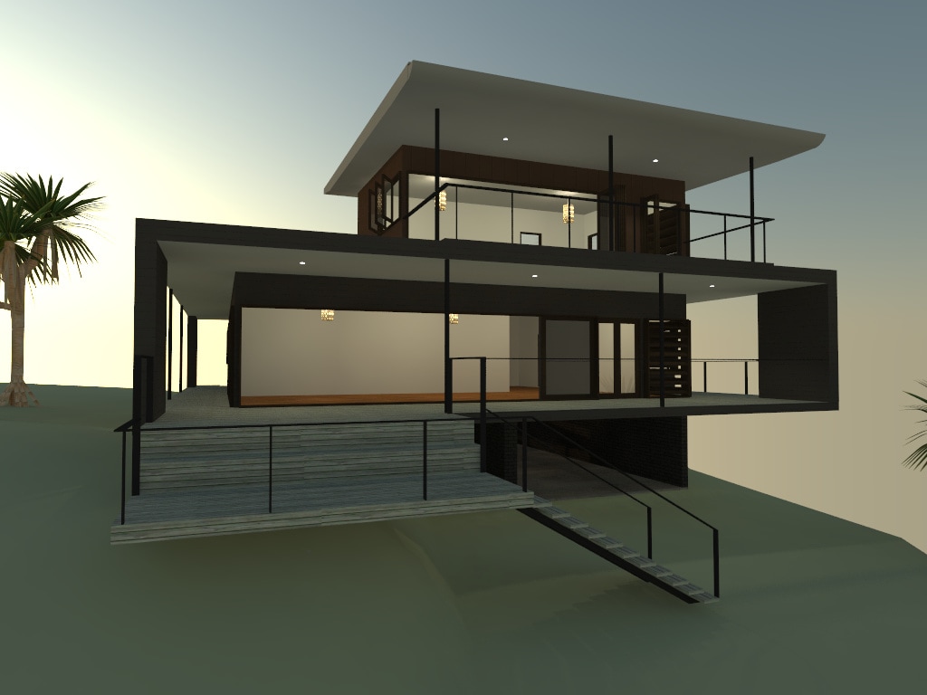 Fine steel balustrading | Tweed River View House | Gold Coast Architect | Jose Do Architect